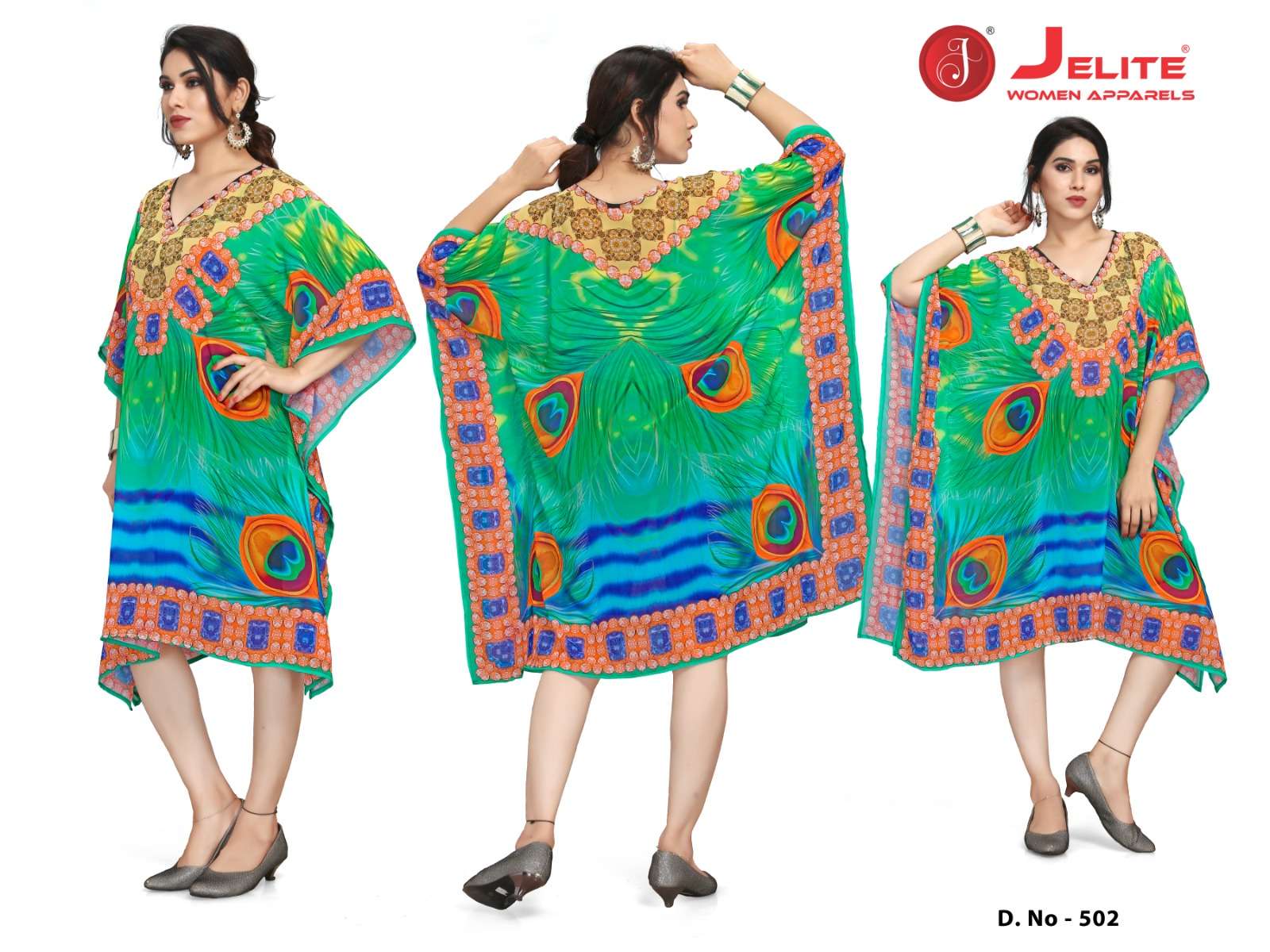 JISHA KAFTAN BY JELITE PRESENTS BEACHWEAR KAFTAN VOL-1 FANCY KAFTAN CATALOG WHOLESALER AND EXPORTER 