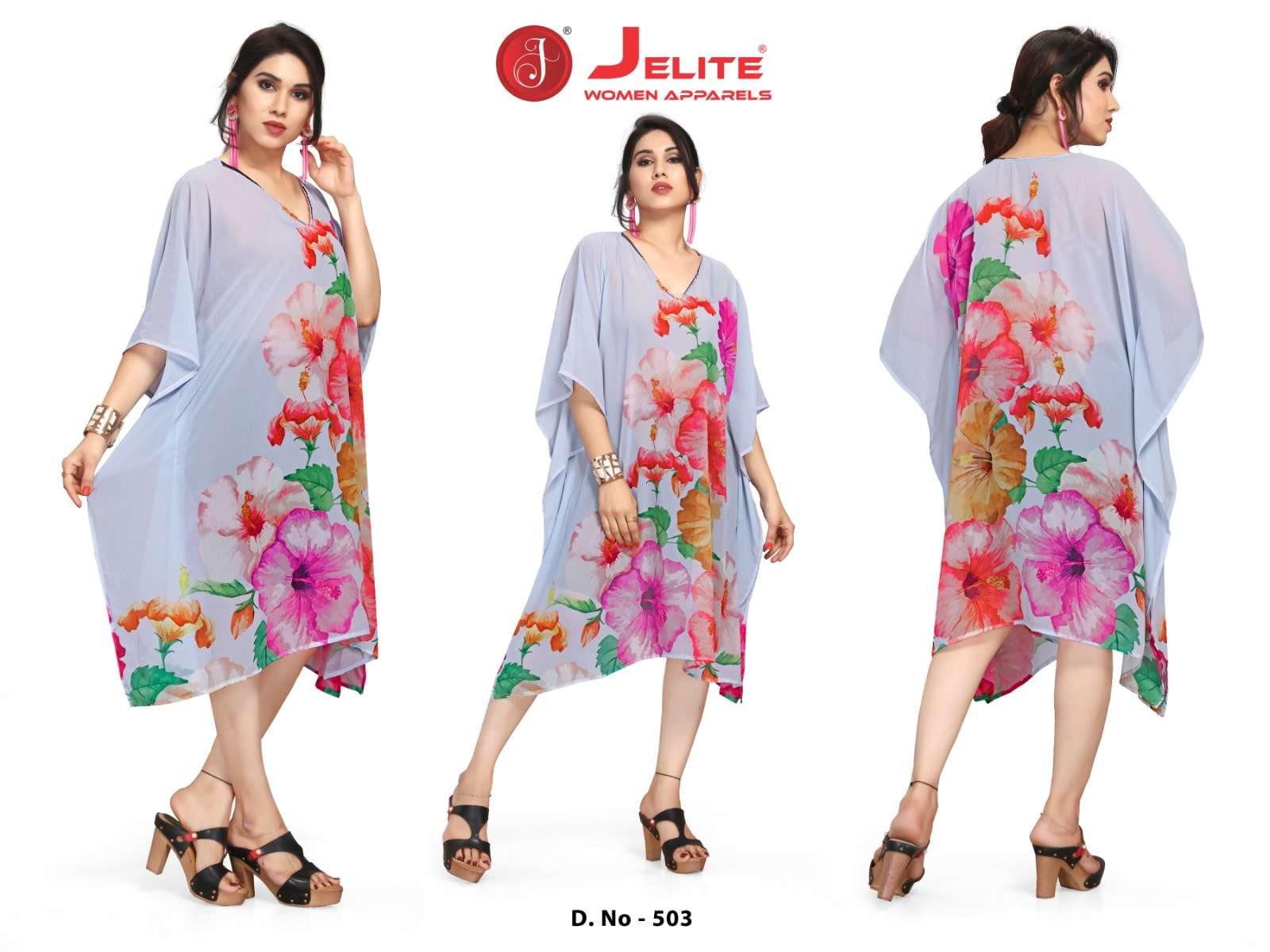 JISHA KAFTAN BY JELITE PRESENTS BEACHWEAR KAFTAN VOL-1 FANCY KAFTAN CATALOG WHOLESALER AND EXPORTER 