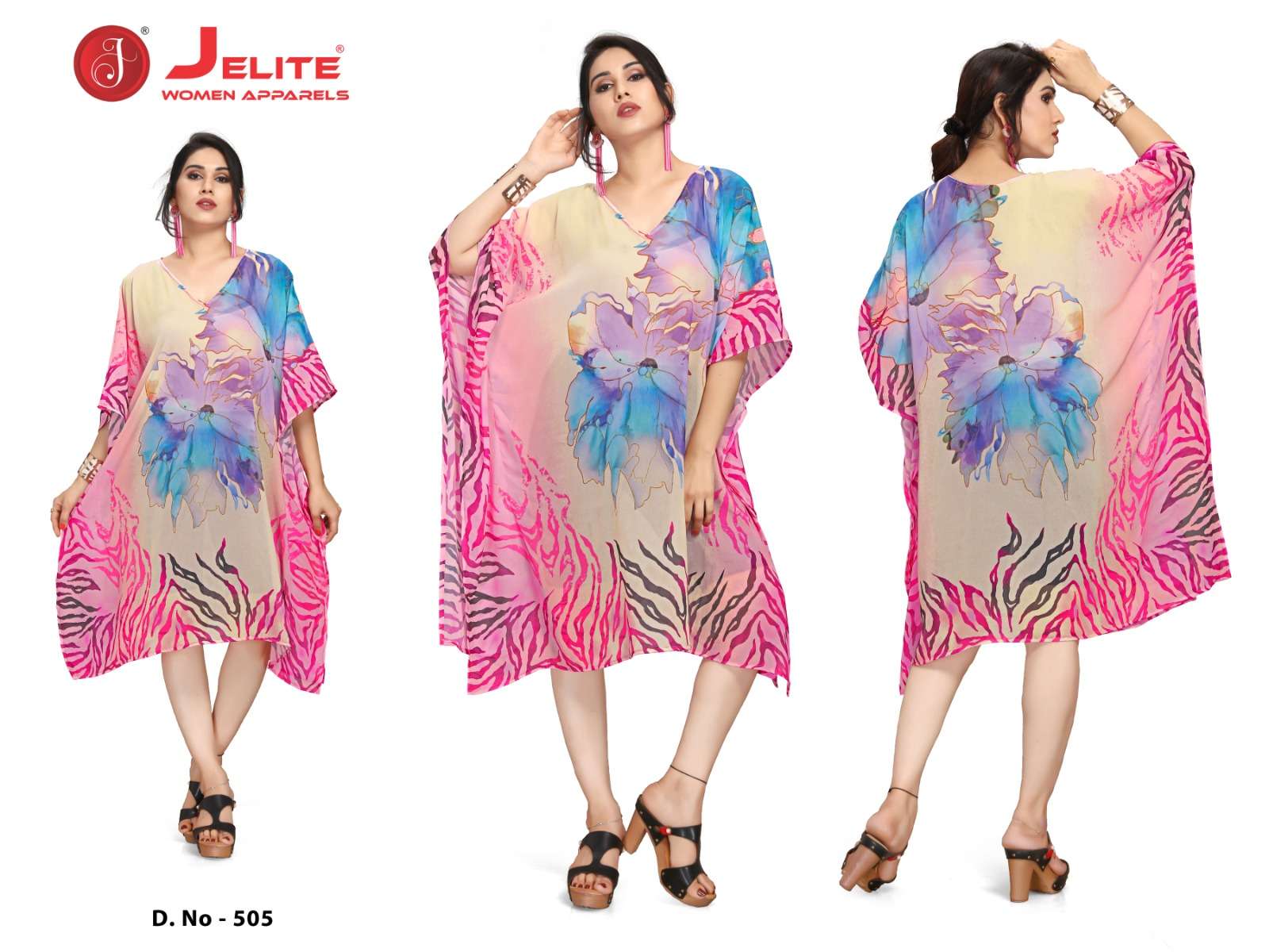 JISHA KAFTAN BY JELITE PRESENTS BEACHWEAR KAFTAN VOL-1 FANCY KAFTAN CATALOG WHOLESALER AND EXPORTER 