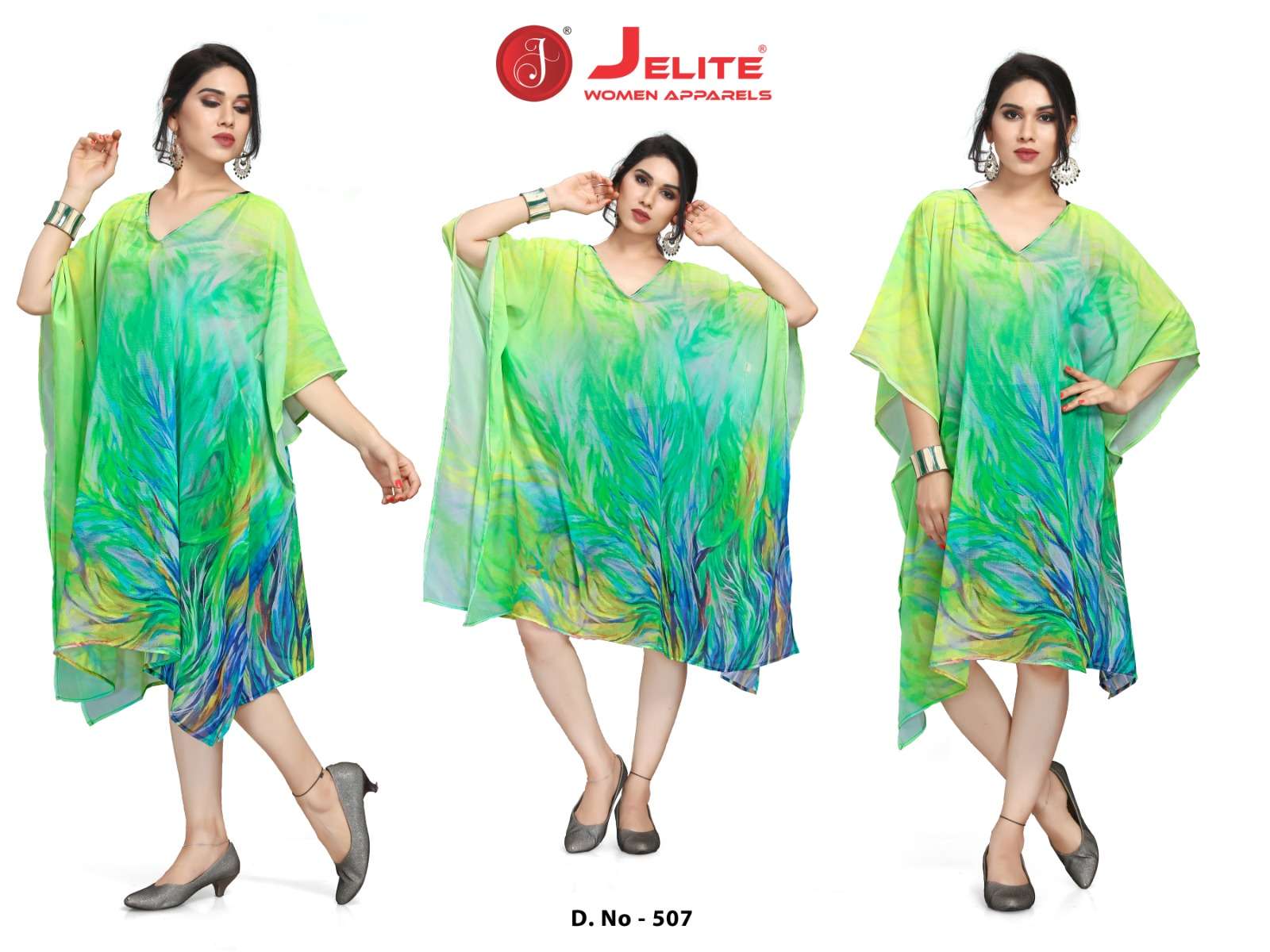 JISHA KAFTAN BY JELITE PRESENTS BEACHWEAR KAFTAN VOL-1 FANCY KAFTAN CATALOG WHOLESALER AND EXPORTER 