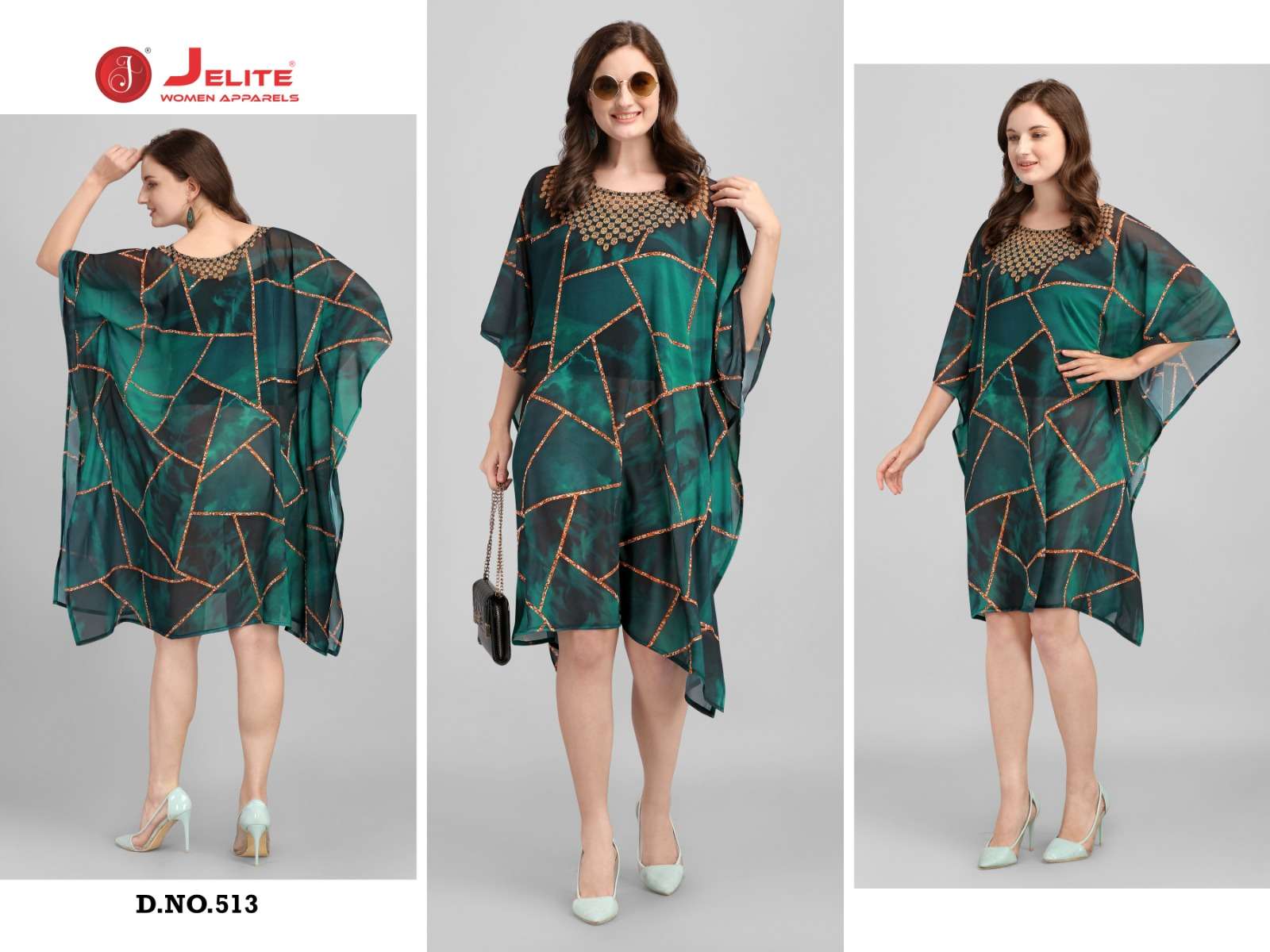 JISHA KAFTAN BY JELITE PRESENTS BEACHWEAR KAFTAN VOL-2 FANCY KAFTAN CATALOG WHOLESALER AND EXPORTER 