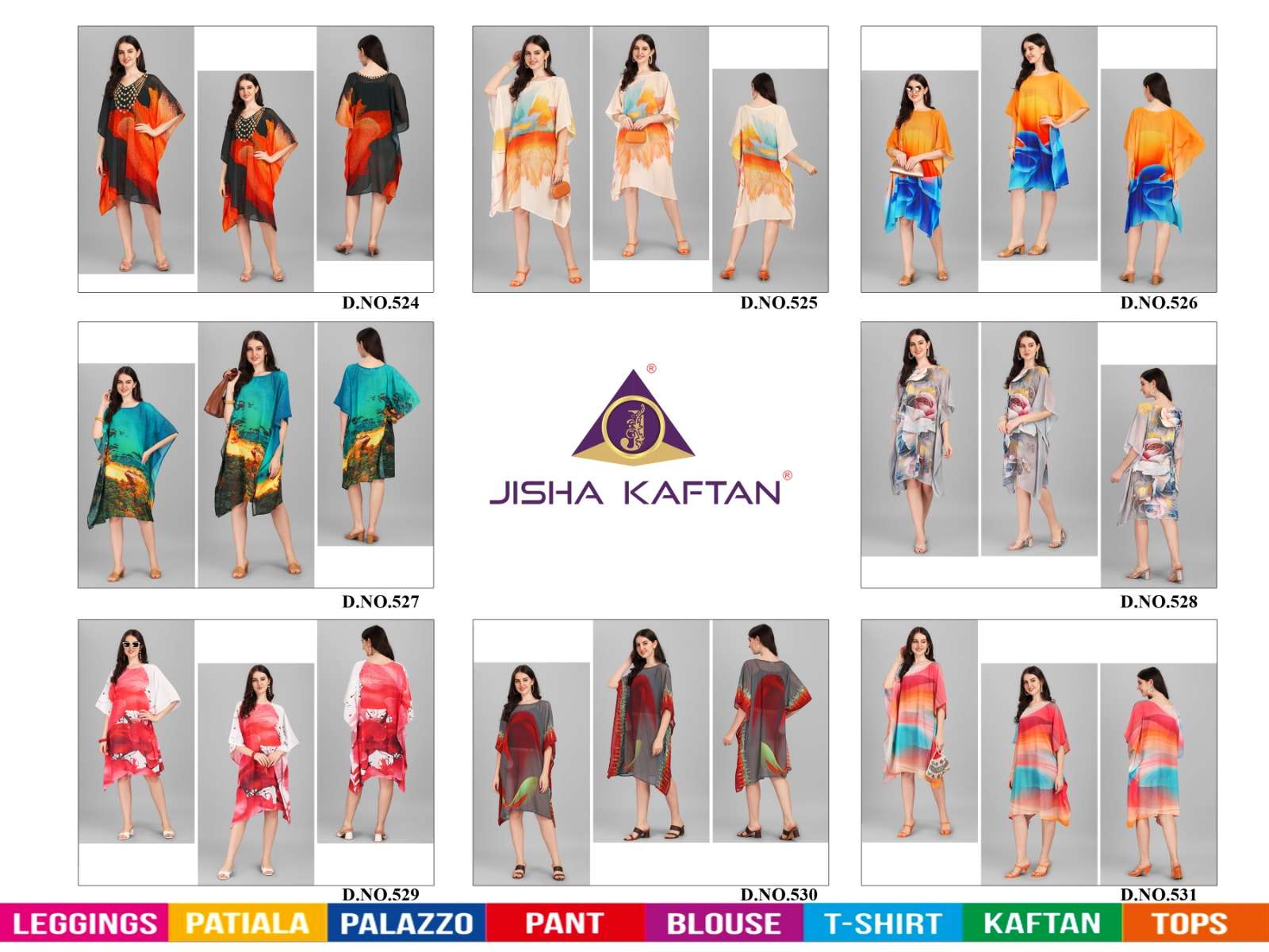 JISHA KAFTAN BY JELITE PRESENTS BEACHWEAR KAFTAN VOL-4 FANCY KAFTAN CATALOG WHOLESALER AND EXPORTER 