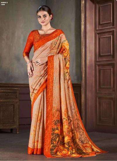 JIVORA PRESENTS LUKE FASHION SAMUI VOL-3 NATURAL SILK JACQUARD PRINT WOMEN SAREES CATALOG WHOLOESALER AND EXPORTER 