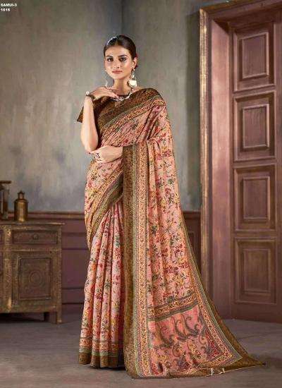 JIVORA PRESENTS LUKE FASHION SAMUI VOL-3 NATURAL SILK JACQUARD PRINT WOMEN SAREES CATALOG WHOLOESALER AND EXPORTER 