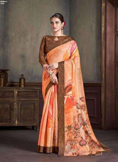 JIVORA PRESENTS LUKE FASHION SAMUI VOL-3 NATURAL SILK JACQUARD PRINT WOMEN SAREES CATALOG WHOLOESALER AND EXPORTER 