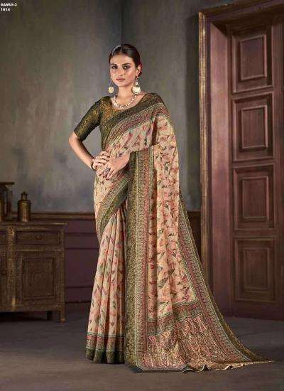 JIVORA PRESENTS LUKE FASHION SAMUI VOL-3 NATURAL SILK JACQUARD PRINT WOMEN SAREES CATALOG WHOLOESALER AND EXPORTER 