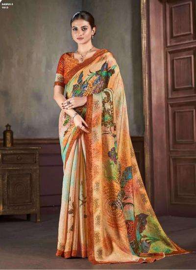 JIVORA PRESENTS LUKE FASHION SAMUI VOL-3 NATURAL SILK JACQUARD PRINT WOMEN SAREES CATALOG WHOLOESALER AND EXPORTER 
