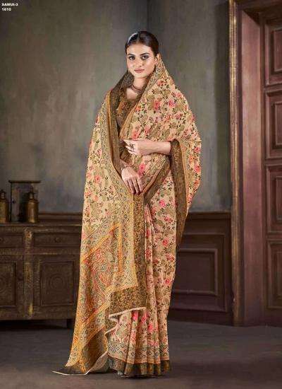 JIVORA PRESENTS LUKE FASHION SAMUI VOL-3 NATURAL SILK JACQUARD PRINT WOMEN SAREES CATALOG WHOLOESALER AND EXPORTER 