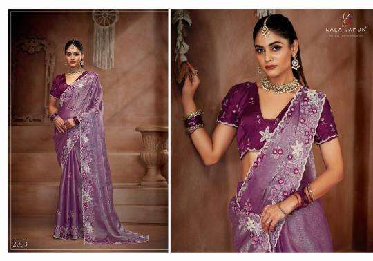 KALA JAMUN PRESENTS KARMA VOL-1 CHIFFON SILK DESIGNER SAREE FOR WOMEN CATALOG WHOLESALER AND EXPORTER 