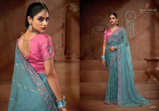 KALA JAMUN PRESENTS KARMA VOL-1 CHIFFON SILK DESIGNER SAREE FOR WOMEN CATALOG WHOLESALER AND EXPORTER 