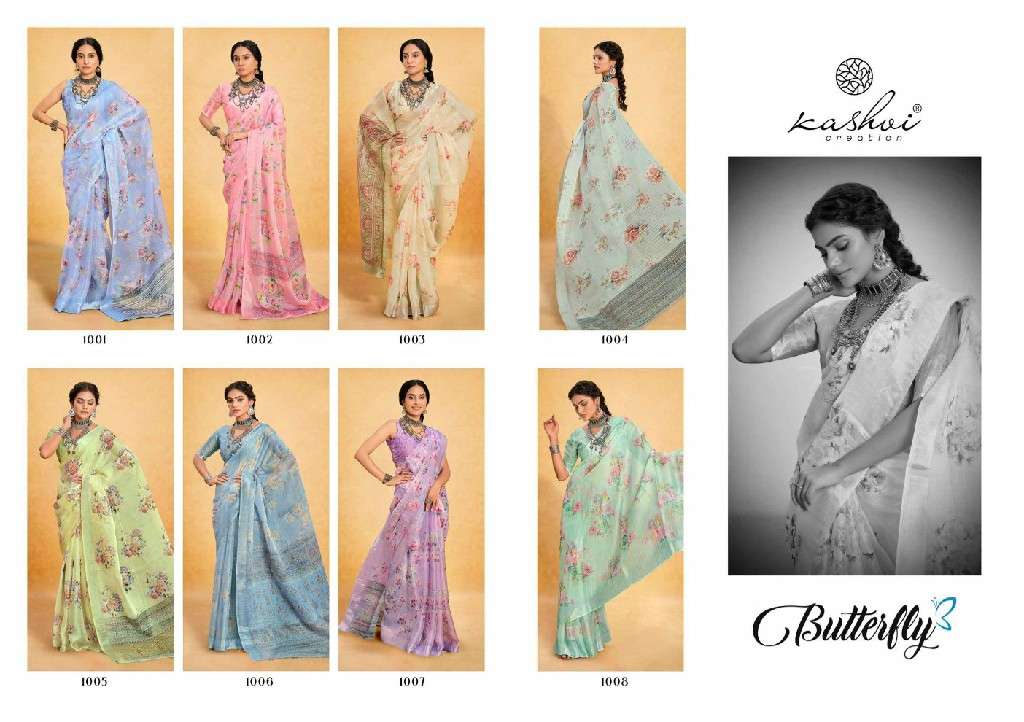 kashvi creation Presents butterfly unique style organza sarees Catalog Wholesaler And exporter 