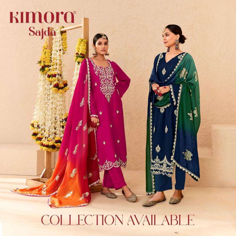KIMORA PRESENTS SAJDA VOL-53 SILK EMBROIDERY SALWAR SUITS CATALOG WHOLESALER AND EXPORTER 