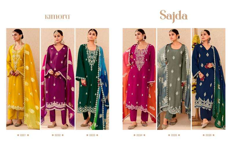 KIMORA PRESENTS SAJDA VOL-53 SILK EMBROIDERY SALWAR SUITS CATALOG WHOLESALER AND EXPORTER 