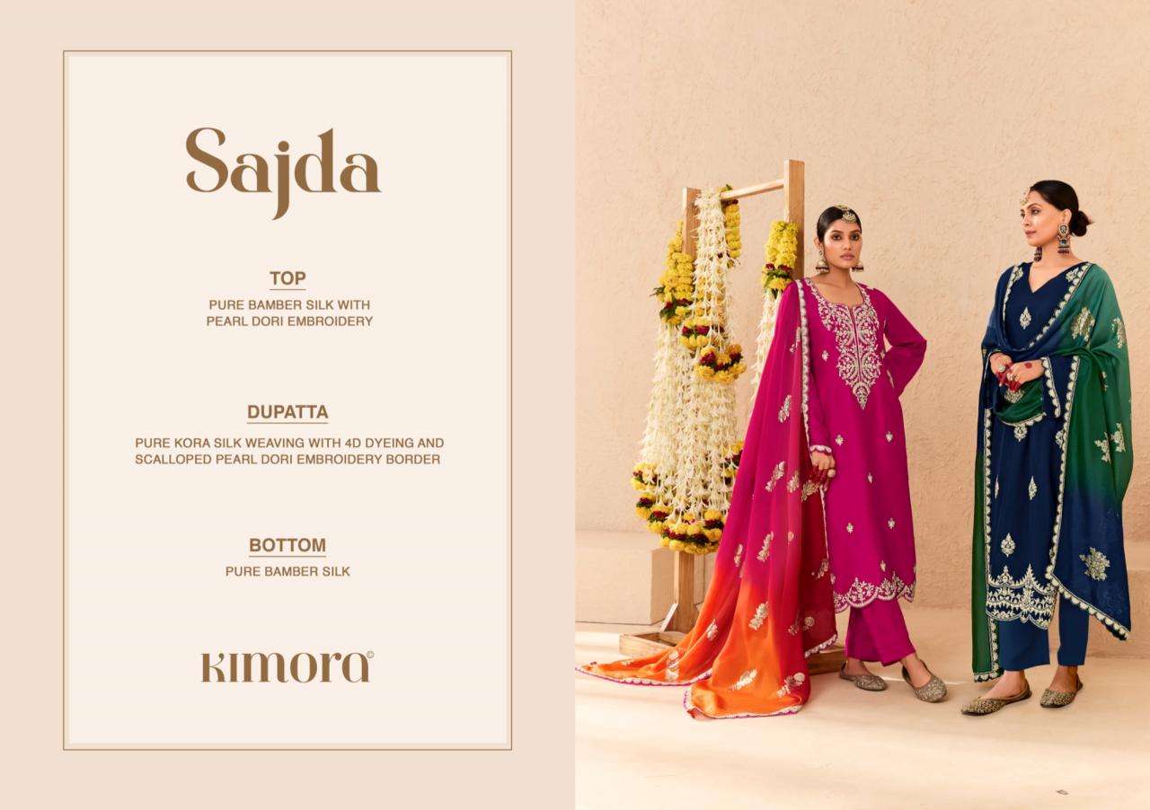 KIMORA PRESENTS SAJDA VOL-53 SILK EMBROIDERY SALWAR SUITS CATALOG WHOLESALER AND EXPORTER 
