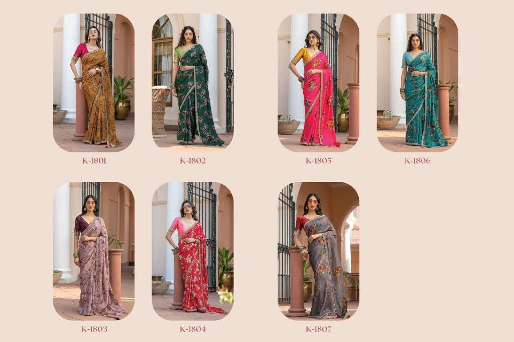 KIRA CREATION PRESENTS KARAGIRI SILK VISCOSE DOLA SILK PARTY WEAR SAREES CATALOG WHOLESALER AND EXPORTER 