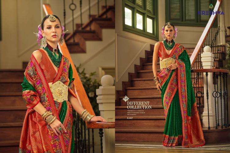 KRESHVA PRESENTS AMAYA BANARASI SILK PARTY WEAR SAREE WITH BLOUSE CATALOG WHOLESALER AND EXPORTER 