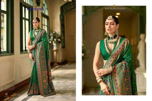KRESHVA PRESENTS KASHMIR VOL-1 BANARASI SILK WEAVING DESIGN TRENDY SAREES CATALOG WHOLESALER AND EXPORTER 
