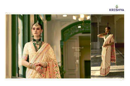 KRESHVA PRESENTS KASHMIR VOL-1 BANARASI SILK WEAVING DESIGN TRENDY SAREES CATALOG WHOLESALER AND EXPORTER 