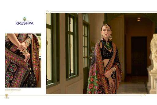 KRESHVA PRESENTS KASHMIR VOL-1 BANARASI SILK WEAVING DESIGN TRENDY SAREES CATALOG WHOLESALER AND EXPORTER 