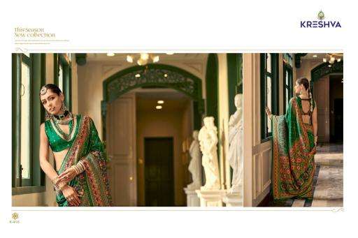 KRESHVA PRESENTS KASHMIR VOL-1 BANARASI SILK WEAVING DESIGN TRENDY SAREES CATALOG WHOLESALER AND EXPORTER 