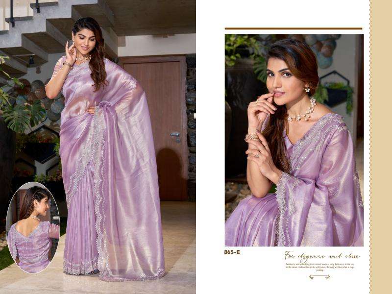 MEHEK PRESENTS MEHEK 865A- 865E RAINA SILK JARKAN HANDWORK FESTIVE WEAR INDIAN ETHNIC SAREES CATALOG WHOLESALER AND EXPORTER 