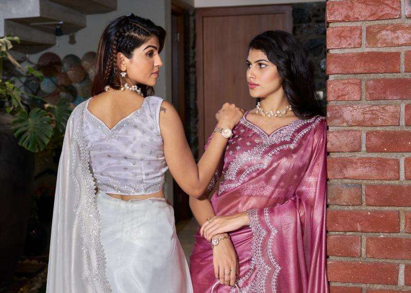MEHEK PRESENTS MEHEK 865A- 865E RAINA SILK JARKAN HANDWORK FESTIVE WEAR INDIAN ETHNIC SAREES CATALOG WHOLESALER AND EXPORTER 