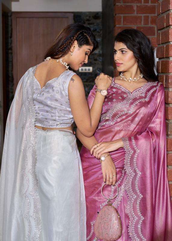 MEHEK PRESENTS MEHEK 865A- 865E RAINA SILK JARKAN HANDWORK FESTIVE WEAR INDIAN ETHNIC SAREES CATALOG WHOLESALER AND EXPORTER 