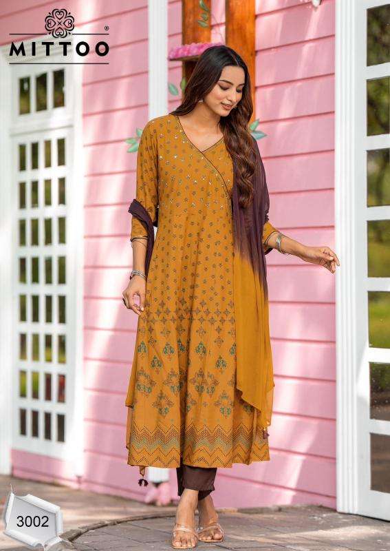 MITTOO PRESENTS PADMAVAT VOL-1 READYMADE RAYON CLASSIC INDIAN KURTIS CATALOG WHOLESALER AND EXPORTER 