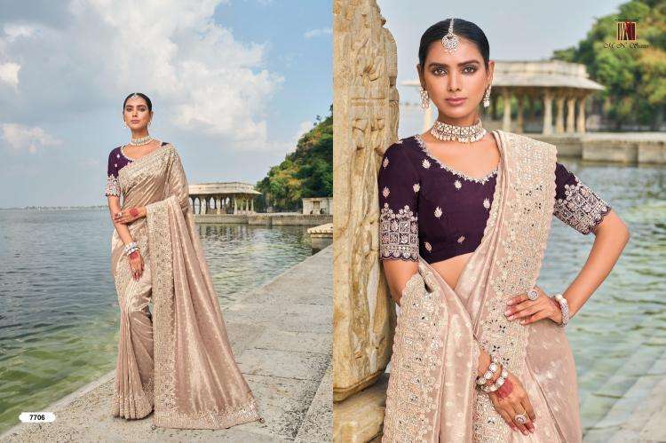 MN PRESENTS SHAHI POSHAK VOL-2 7701-7711 HIT DESIGN SAREE WITH BLOUSE CATALOG WHOLESALER AND EXPORTER IN SURAT