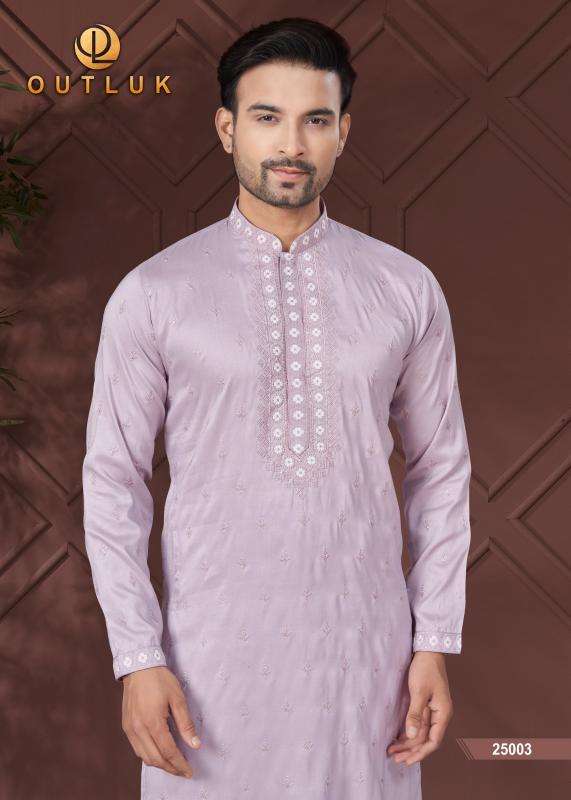 OUTLUK PRESENTS WEDDING COLLECTION VOL-25 PURE SILK READYMADE ATTRACTIVE KURTA PAJAMA CATALOG WHOLESALER AND EXPORTER 