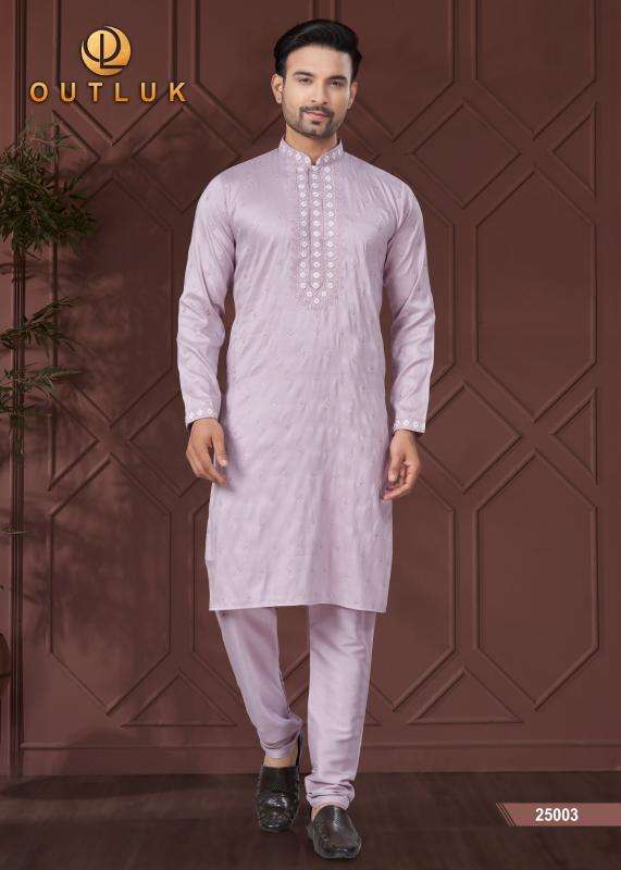 OUTLUK PRESENTS WEDDING COLLECTION VOL-25 PURE SILK READYMADE ATTRACTIVE KURTA PAJAMA CATALOG WHOLESALER AND EXPORTER 