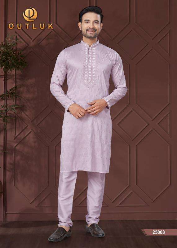 OUTLUK PRESENTS WEDDING COLLECTION VOL-25 PURE SILK READYMADE ATTRACTIVE KURTA PAJAMA CATALOG WHOLESALER AND EXPORTER 