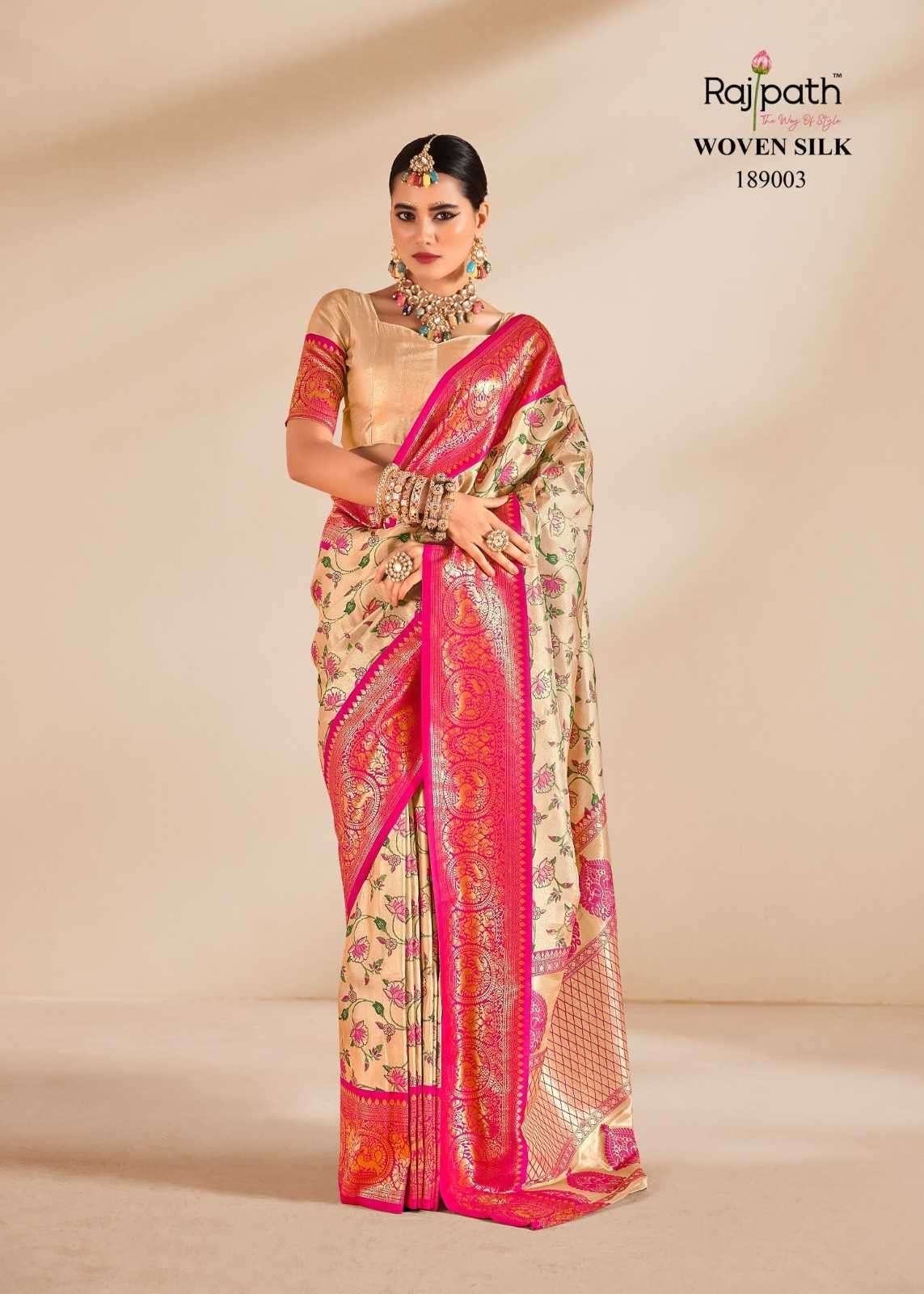 RAJPATH PRESENTS SATRANGI SILK TISSUE SILK DESIGNER SAREE WITH BLOUSE CATALOG WHOLESALER AND EXPORTER 