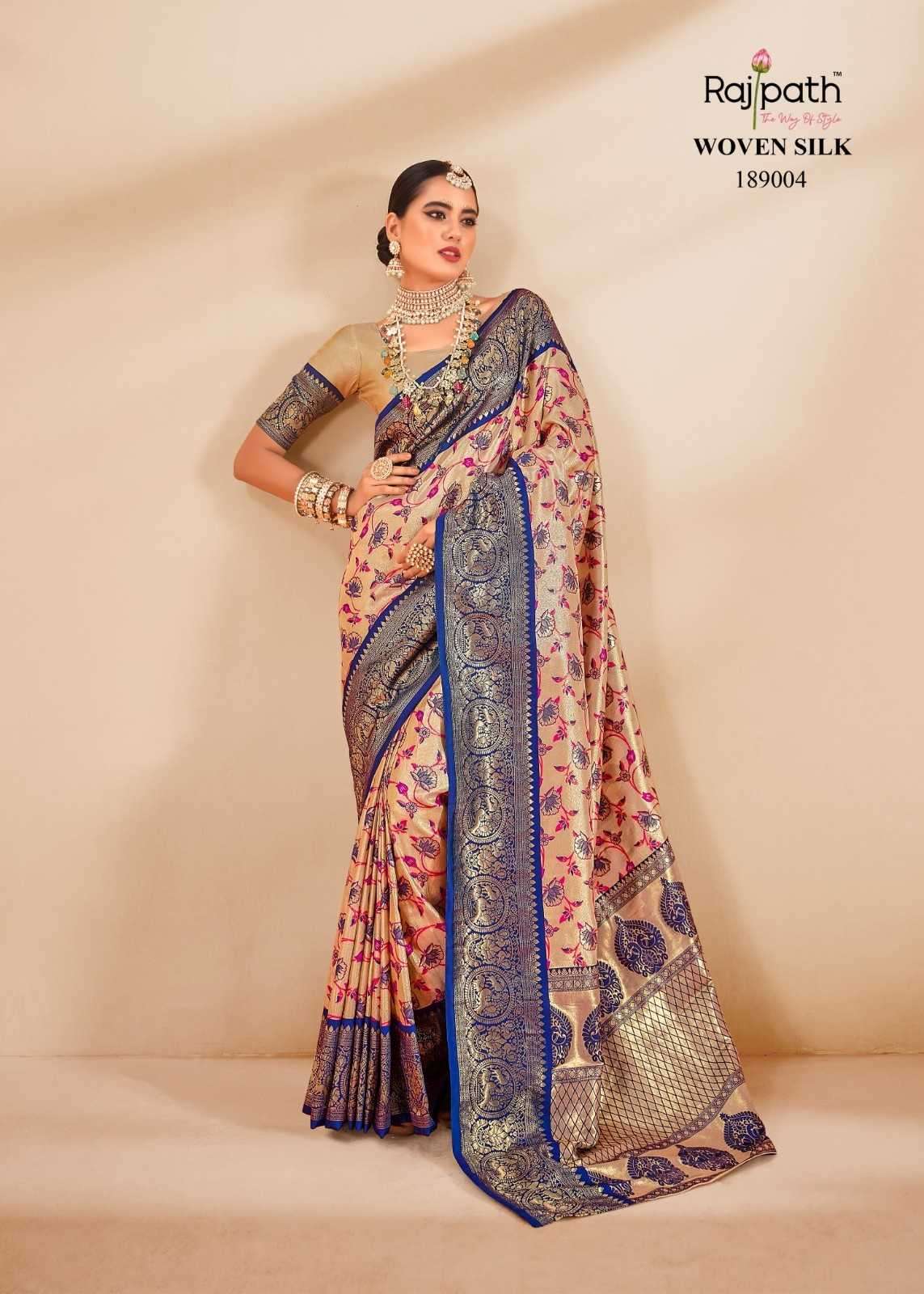 RAJPATH PRESENTS SATRANGI SILK TISSUE SILK DESIGNER SAREE WITH BLOUSE CATALOG WHOLESALER AND EXPORTER 