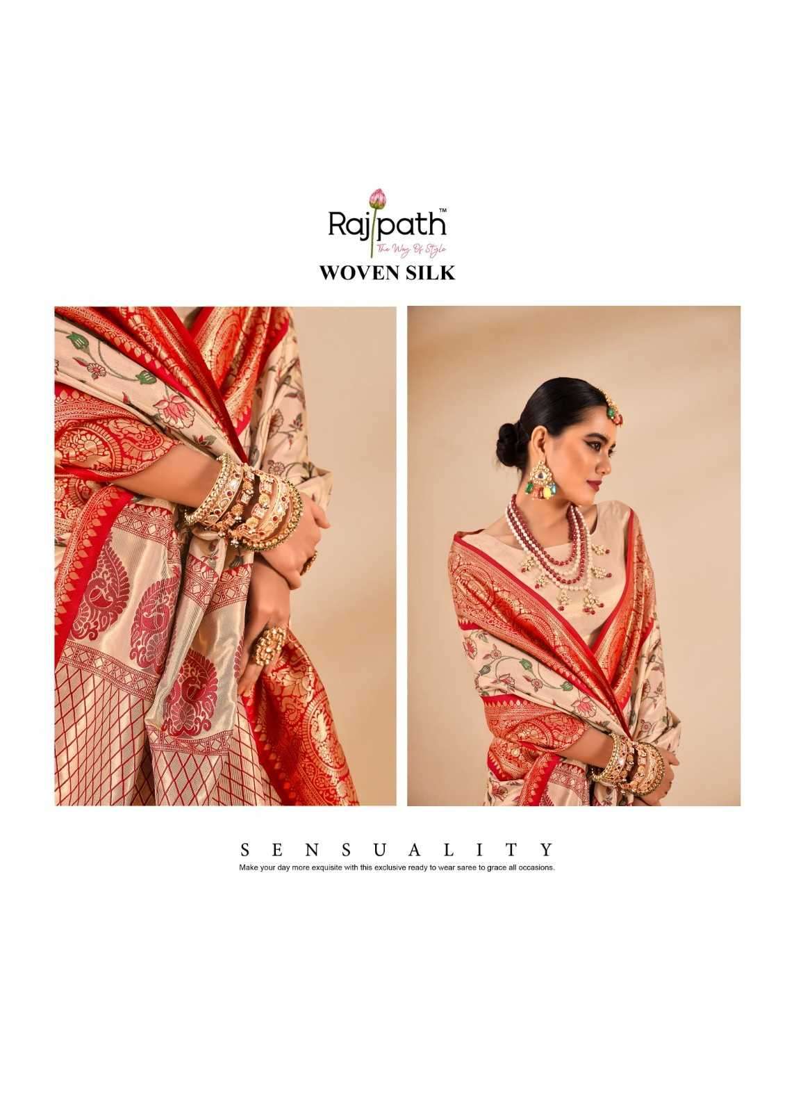 RAJPATH PRESENTS SATRANGI SILK TISSUE SILK DESIGNER SAREE WITH BLOUSE CATALOG WHOLESALER AND EXPORTER 