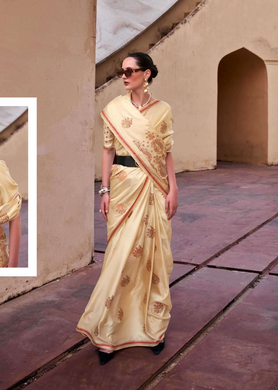 RAJPATH PRESENTS TATHASTU 171001-171006 SERIES PURE SATIN SILK COPPER ZARI WEAVING SAREES CATALOG WHOLESALER AND EXPORTER 