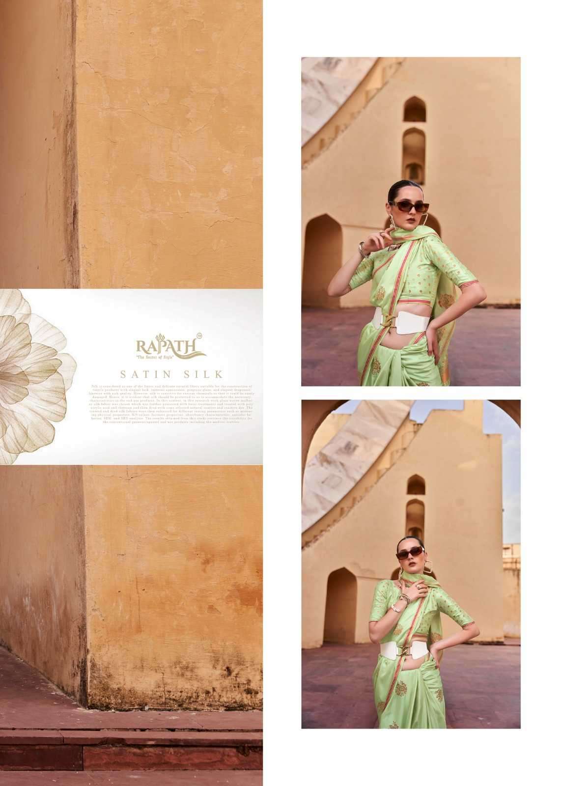 RAJPATH PRESENTS TATHASTU 171001-171006 SERIES PURE SATIN SILK COPPER ZARI WEAVING SAREES CATALOG WHOLESALER AND EXPORTER 