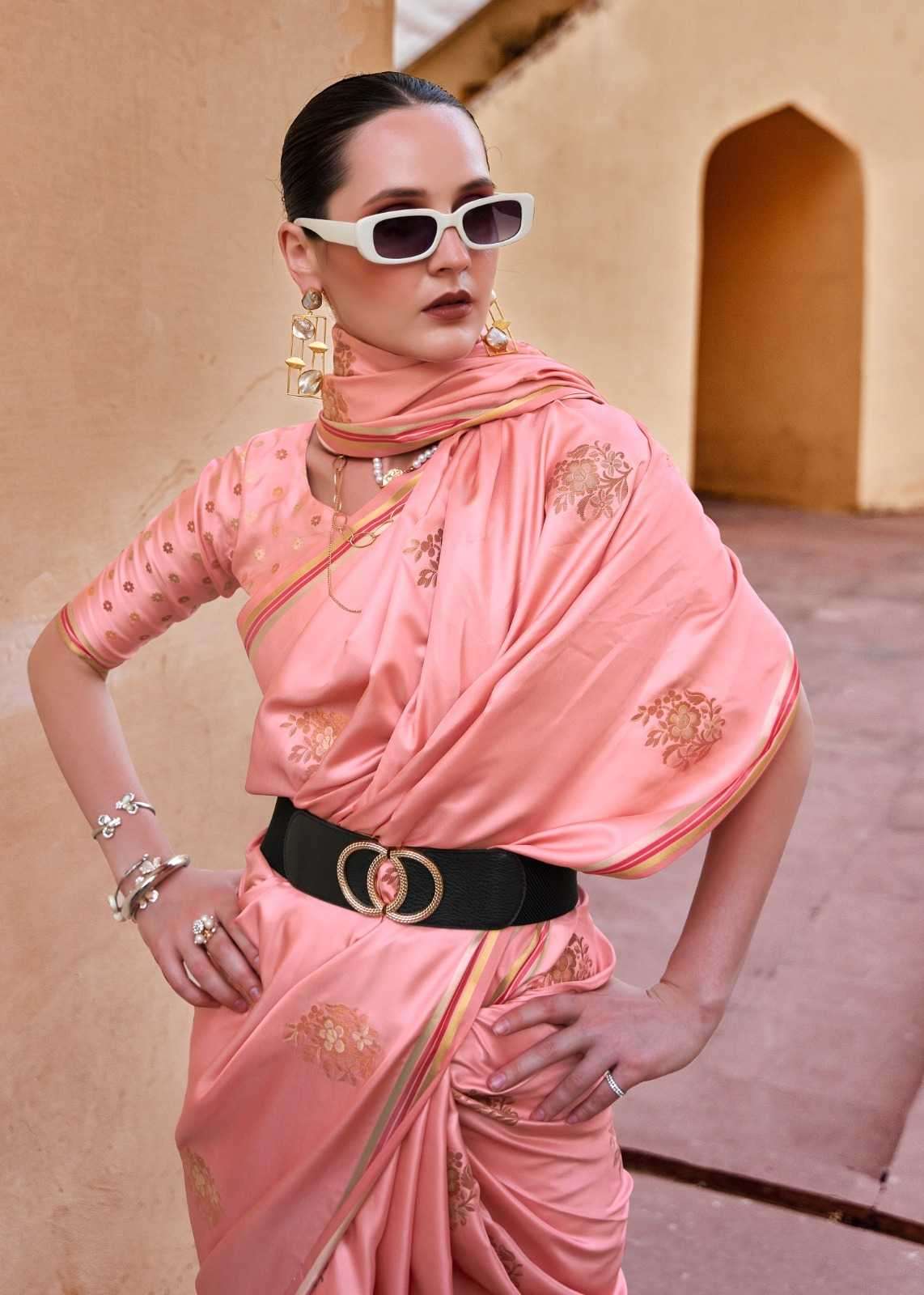 RAJPATH PRESENTS TATHASTU 171001-171006 SERIES PURE SATIN SILK COPPER ZARI WEAVING SAREES CATALOG WHOLESALER AND EXPORTER 