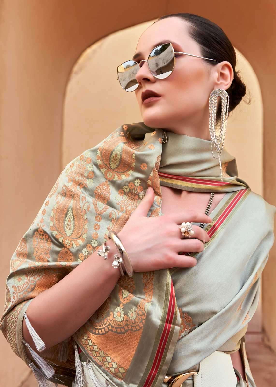 RAJPATH PRESENTS TATHASTU 171001-171006 SERIES PURE SATIN SILK COPPER ZARI WEAVING SAREES CATALOG WHOLESALER AND EXPORTER 
