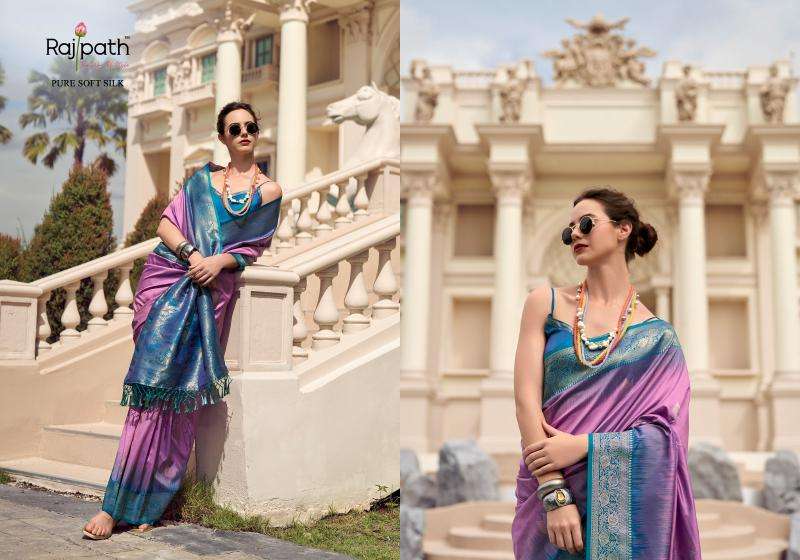 RAJPATH PRESENTS WHITE MANGO SILK WITH CONTRAS BORDER FESTIVE WEAR ETHNIC SAREES CATALOG WHOLESALER AND EXPORTER IN SURAT