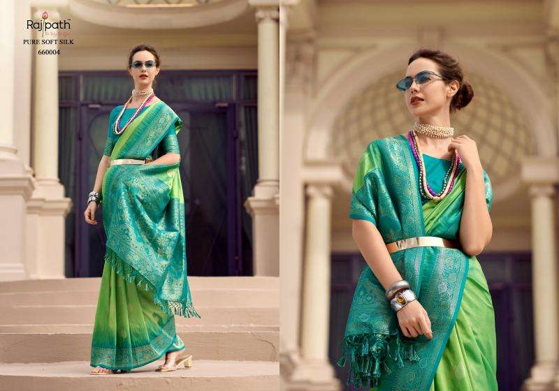 RAJPATH PRESENTS WHITE MANGO SILK WITH CONTRAS BORDER FESTIVE WEAR ETHNIC SAREES CATALOG WHOLESALER AND EXPORTER IN SURAT