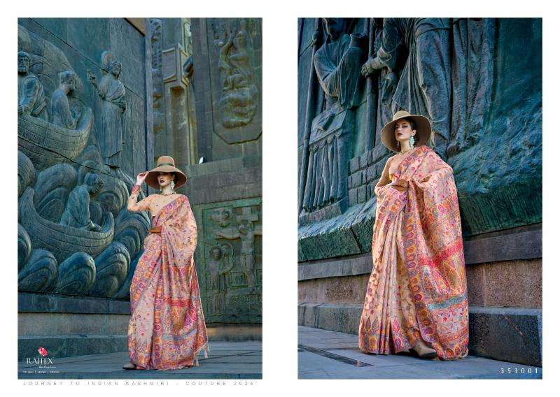 RAJTEX PRESENTS KASHNEER SILK KASHMIRI PASHMINA ORGANZA SAREES CATALOG WHOLESALER AND EXPORTER 