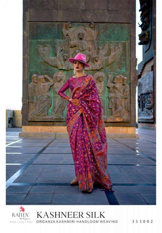 RAJTEX PRESENTS KASHNEER SILK KASHMIRI PASHMINA ORGANZA SAREES CATALOG WHOLESALER AND EXPORTER 