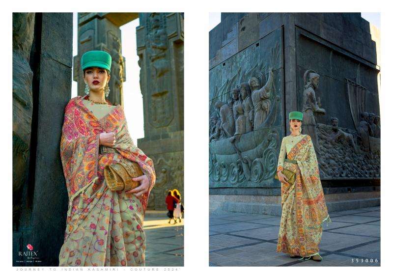 RAJTEX PRESENTS KASHNEER SILK KASHMIRI PASHMINA ORGANZA SAREES CATALOG WHOLESALER AND EXPORTER 