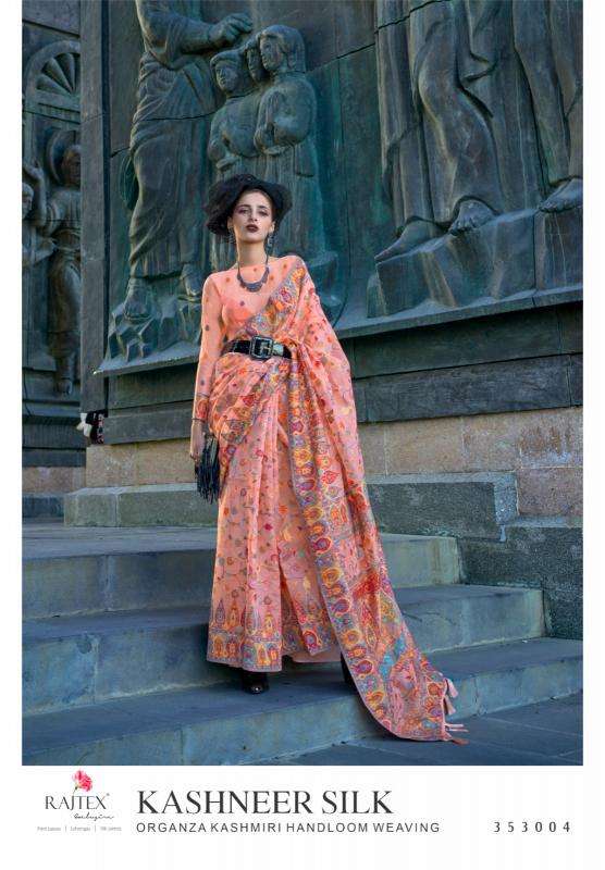 RAJTEX PRESENTS KASHNEER SILK KASHMIRI PASHMINA ORGANZA SAREES CATALOG WHOLESALER AND EXPORTER 