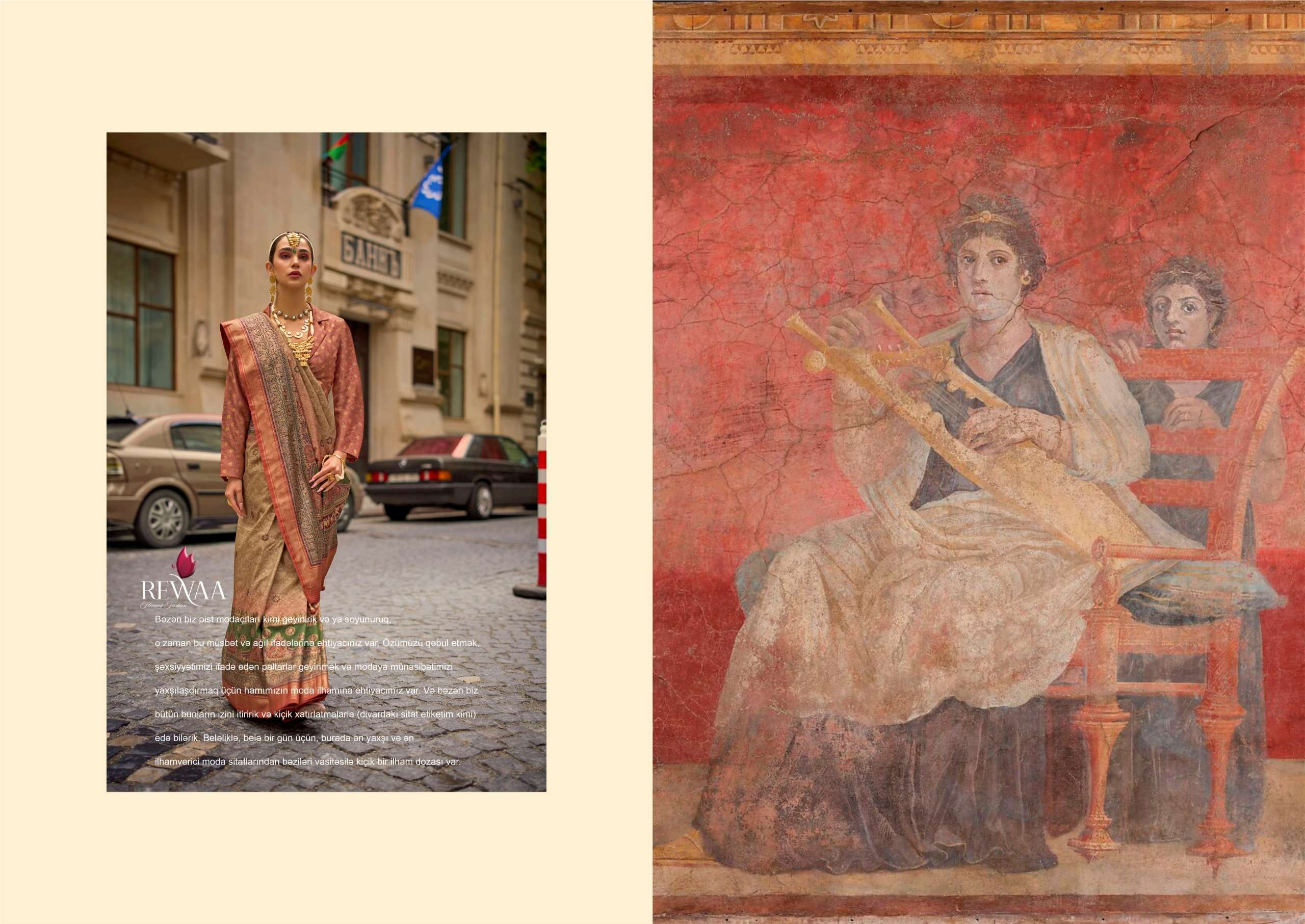 REWAA PRESENT ROME DESIGNER DIGITAL PRINT WITH WORK FESTIVE WEAR SAREES CATALOG WHOLESALER AND EXPORTER IN SURAT 