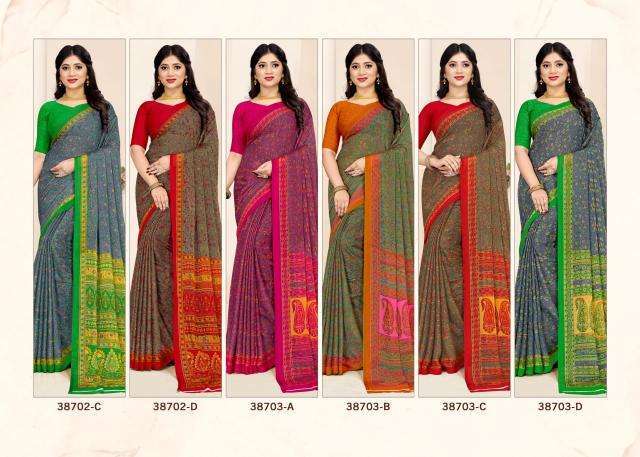 RUCHI PRESENTS STAR CHIFFON VOL-180 FANCY CHIFFON PRINTED DAILY WEAR SAREES CATALOG WHOLESALE AND EXPORTER IN SURAT