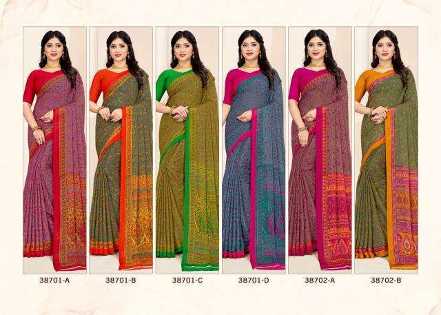RUCHI PRESENTS STAR CHIFFON VOL-180 FANCY CHIFFON PRINTED DAILY WEAR SAREES CATALOG WHOLESALE AND EXPORTER IN SURAT