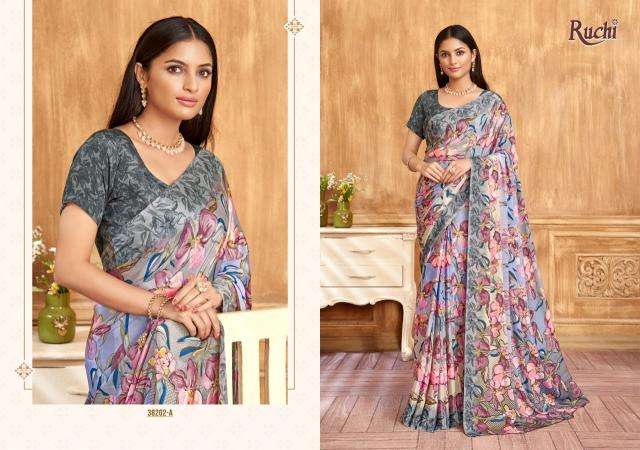 RUCHI PRESENTS VIVANTA SILK VOL-39 CRAPE SILK LATEST CASUAL WEAR SAREES CATALOG WHOLESALER AND EXPORTER 
