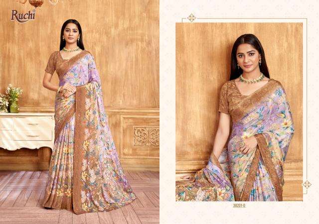 RUCHI PRESENTS VIVANTA SILK VOL-39 CRAPE SILK LATEST CASUAL WEAR SAREES CATALOG WHOLESALER AND EXPORTER 